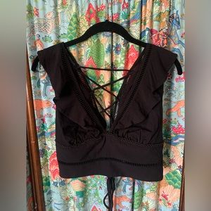 Free people Lillian lace up top sz small